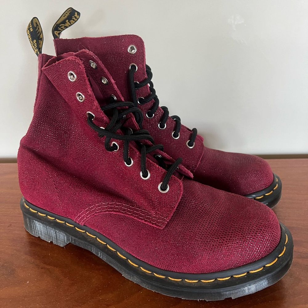 Dr. Martens 1460 Pascal Boots Cherry Red/Glitter Women’s Size 9